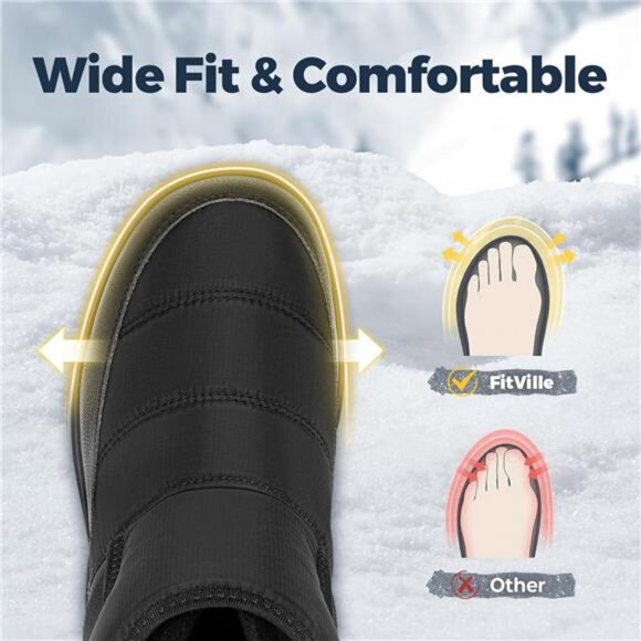 Men\'s Winter Boots Wide Width Water Resistant Snow Boots main image 4
